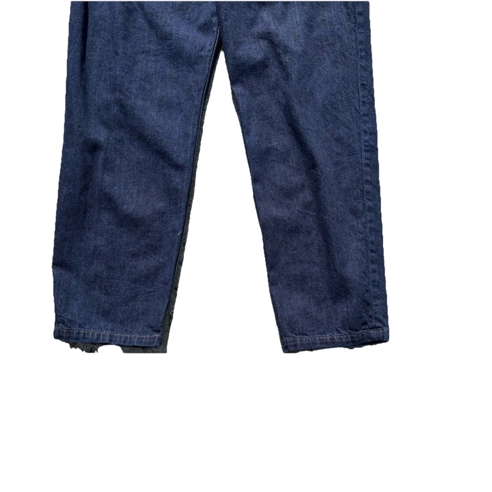 Uniqlo Belted Trouser Jeans Size 29x30 High Rise Relaxed Fit Dark Wash - Picture 10 of 11